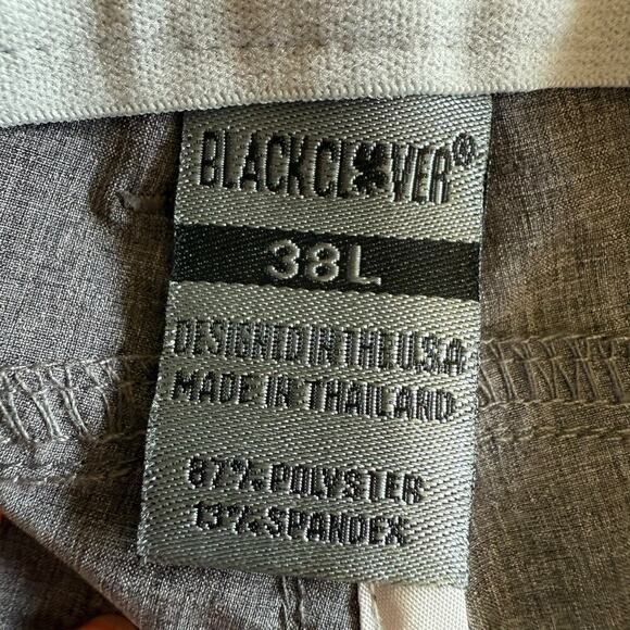 Black Clover Pants Gray Men's 38L Stretch Performance Gusset Preppy Prep - Picture 5 of 10